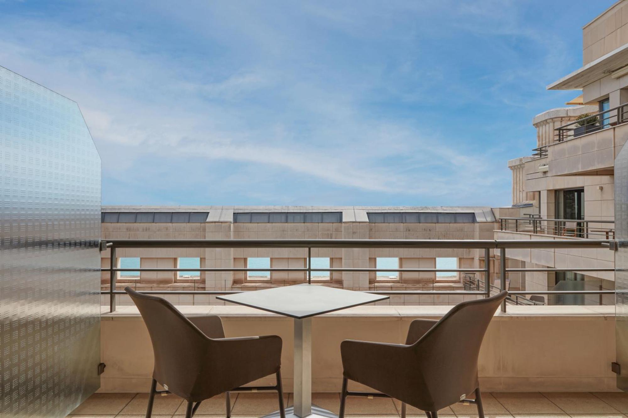 Hyatt Regency Nice Palais De La Mediterranee Exterior photo The view from the balcony of a suite at the hotel